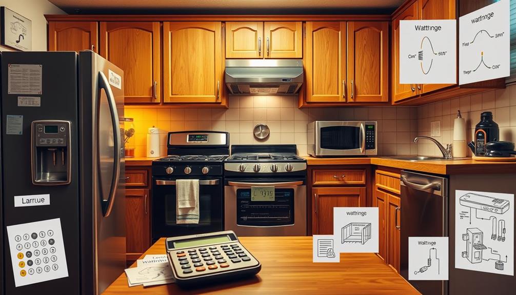 calculate kitchen appliance amperage