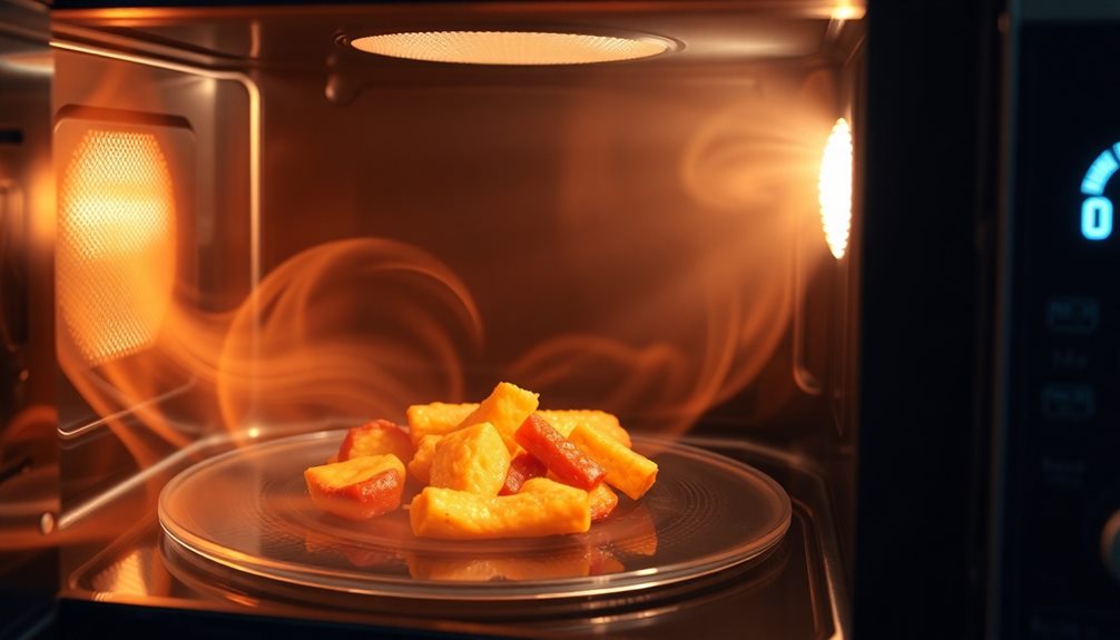 microwaves excite water molecules