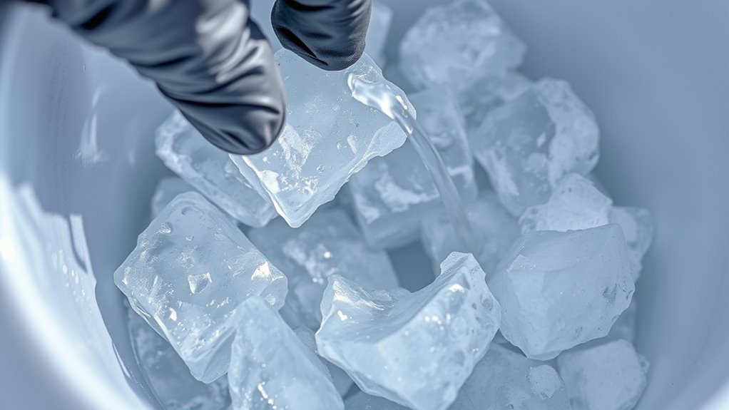 carefully remove ice buildup