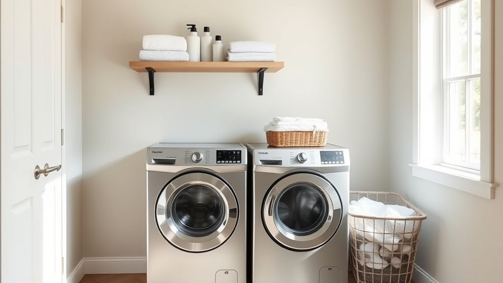 designate organized laundry space