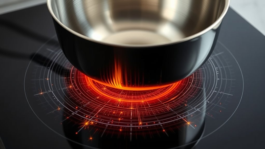 magnetic induction heats cookware