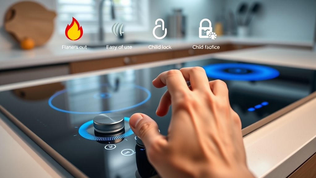 safe induction cooking controls