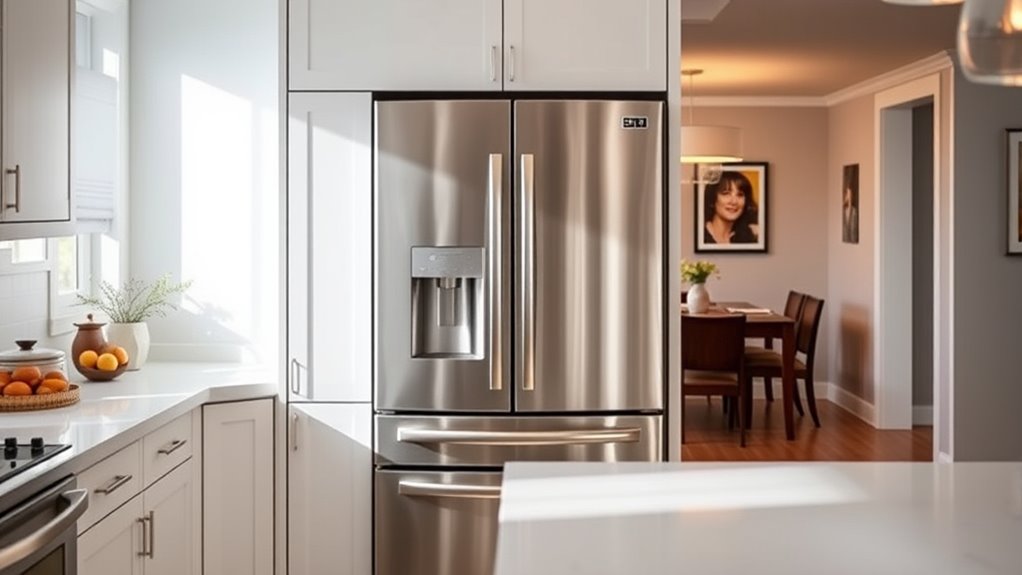 sleek space saving refrigerator