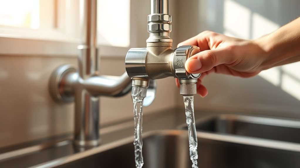 adjust water pressure carefully