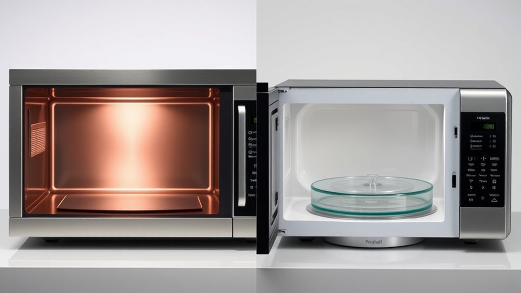microwave types flatbed vs turntable