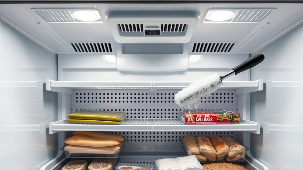 regular defrosting prevents ice buildup