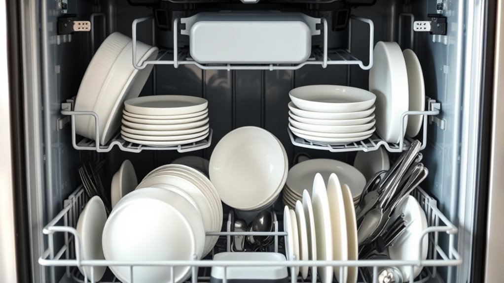 strategic dish placement ensures cleanliness