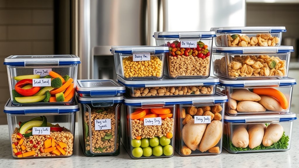 organized portion controlled freezer meals
