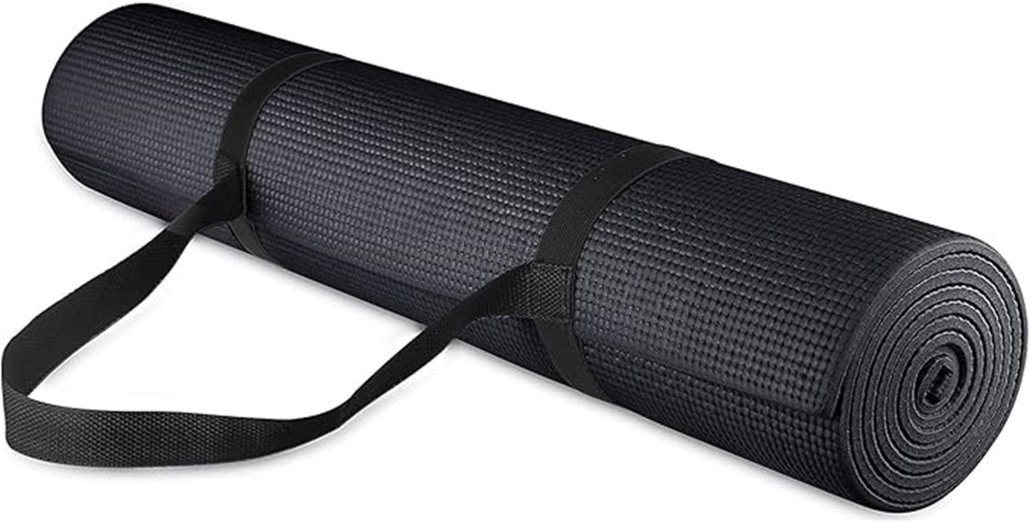 durable exercise mat with strap