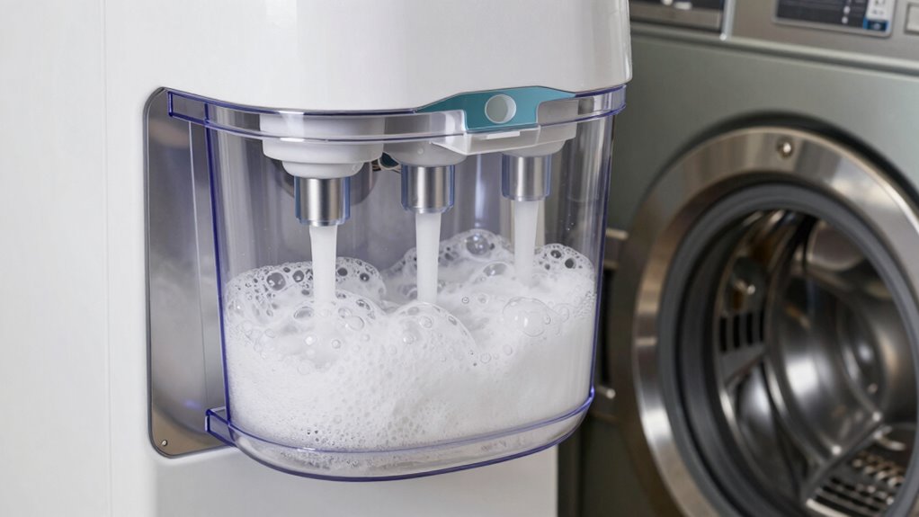 prevent over sudsing in dispensers