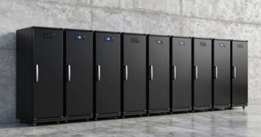 top garage upright freezers