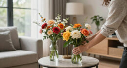 Skip Vases — This Stunning DIY Floral Arrangement Uses a Lamp