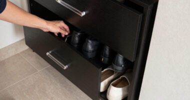 This Stylish Shoe Cabinet Transforms Narrow Entryways (It Can Hold Up To 30 Pairs!)