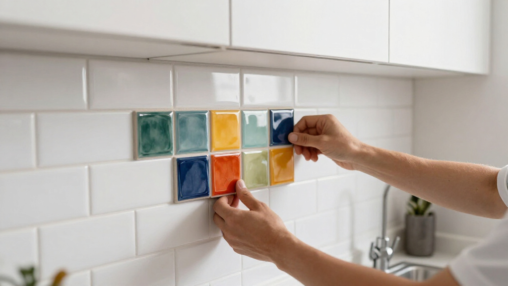 A Builder-Grade Kitchen Gets A Pop Of Color With An Easy Backsplash Upgrade