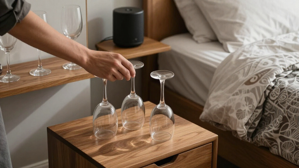 My Sister Uses Wine Glasses For Bedroom Storage, So I Had To Copy Her