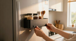 This Magnetic Shelf Turns The Empty Side Of Your Fridge Into Extra Storage Space