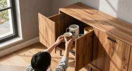 A Wall Of Cabinets Did More Than Add Storage To This Living Room