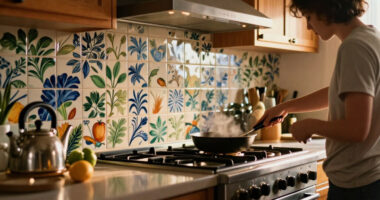 Chef Yotam Ottolenghi Did It — This Backsplash Mural Trend Is A "Commitment To Joy" In Your Home, Says Interior Designers