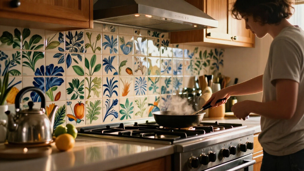 Chef Yotam Ottolenghi Did It — This Backsplash Mural Trend Is A "Commitment To Joy" In Your Home, Says Interior Designers